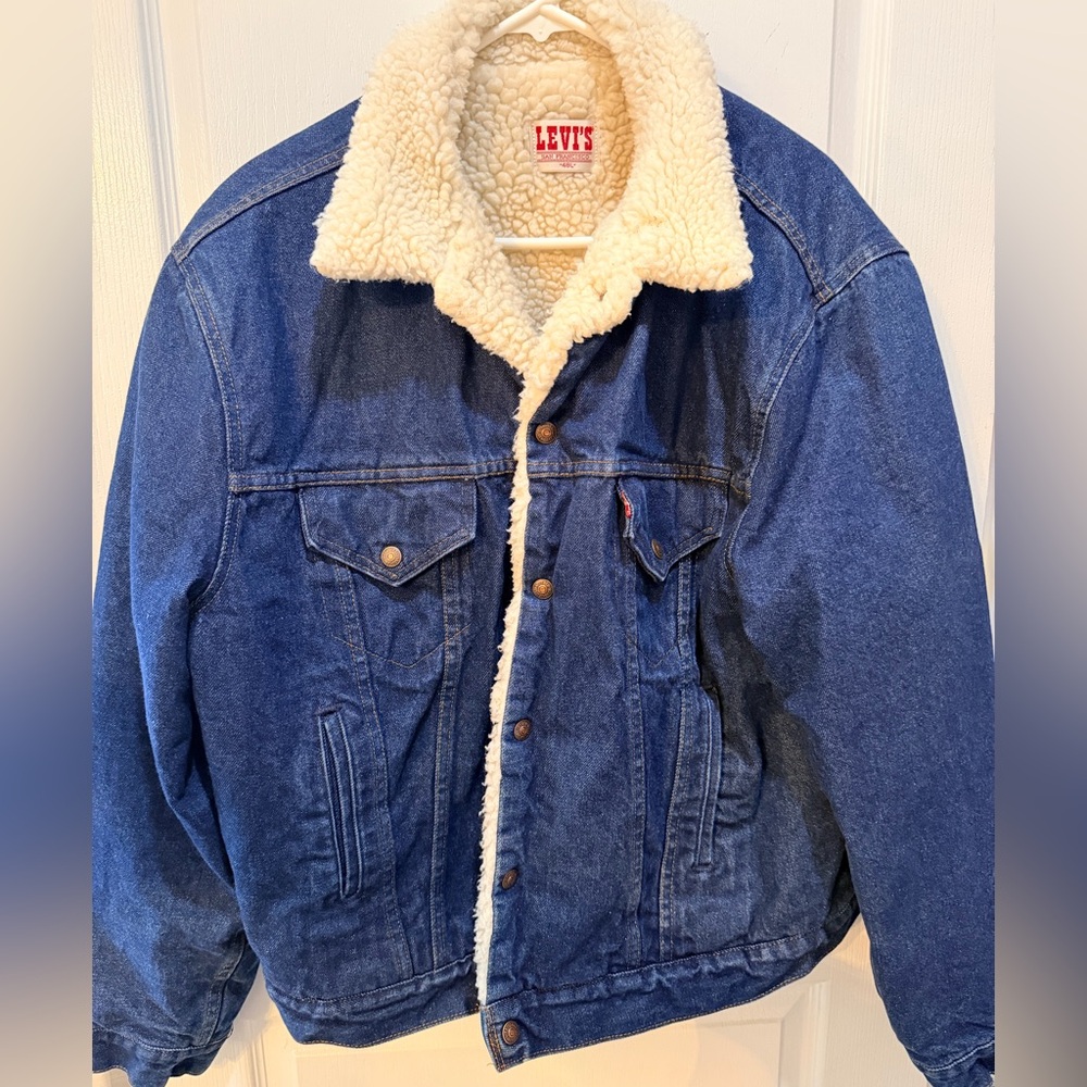 Vintage Levi's 70’s Blue Denim Sherpa Jacket 48L